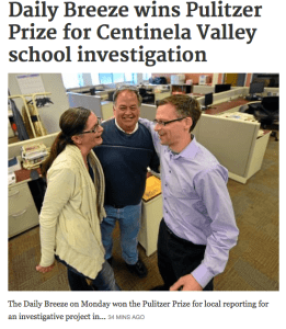 Screenshot from The Daily Breeze's website